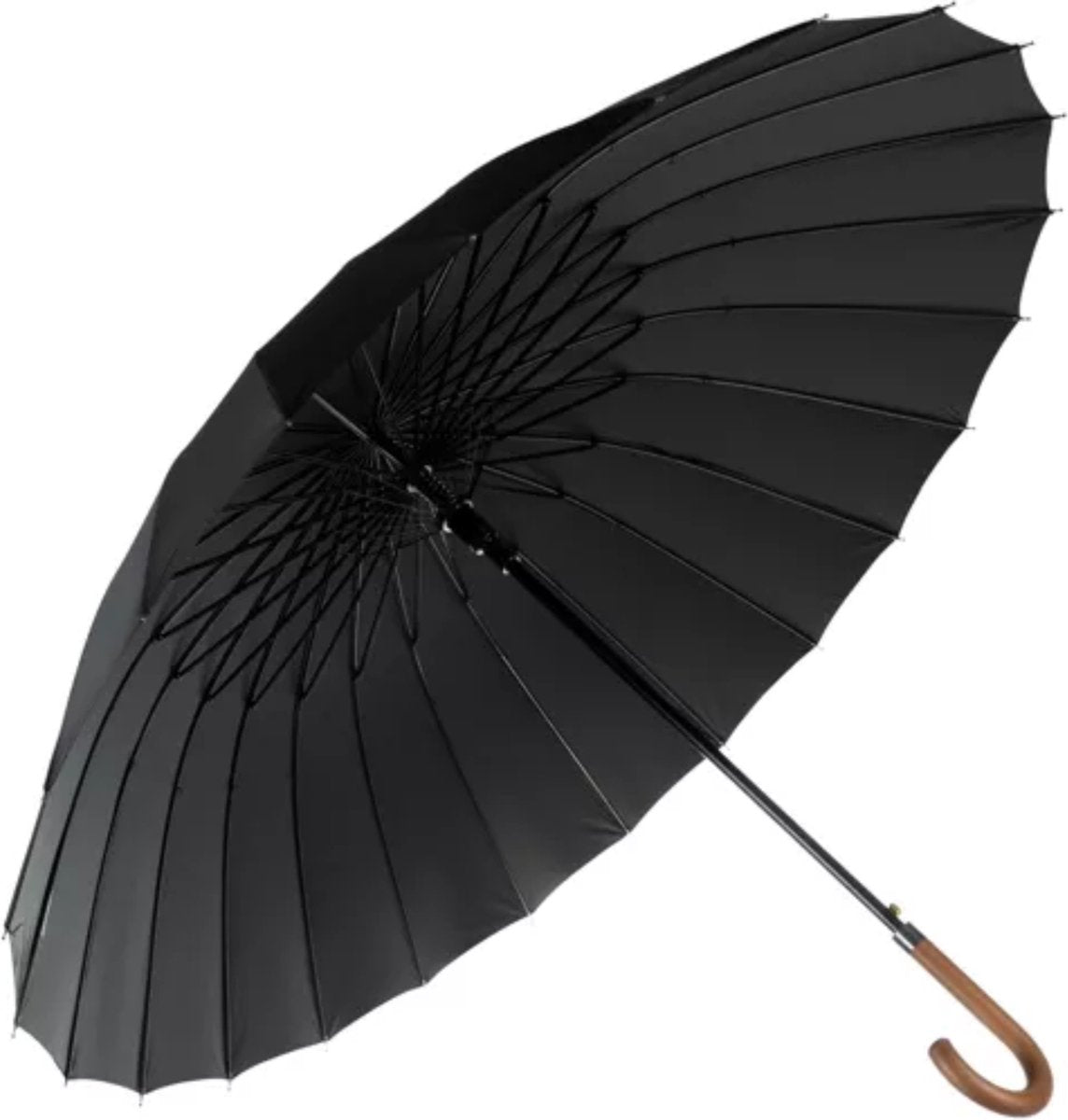 Luxe Smid Stormparaplu - Klassieke Paraplu - Doorsnee 124cm - Paraplu Zwart - Musthave