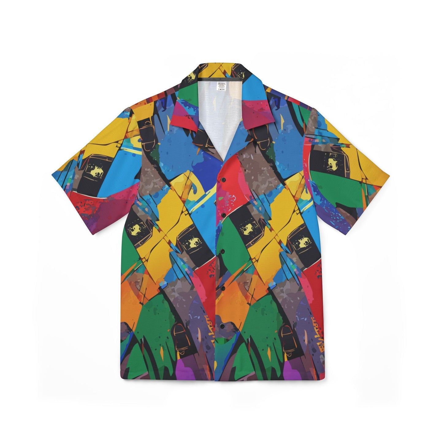 Vibrant Men's Hawaiian Camp Shirt, Tropical Vacation Wear, Beach Party Essentials, Fun Summer Fashion, Colorful AOP Shirt
