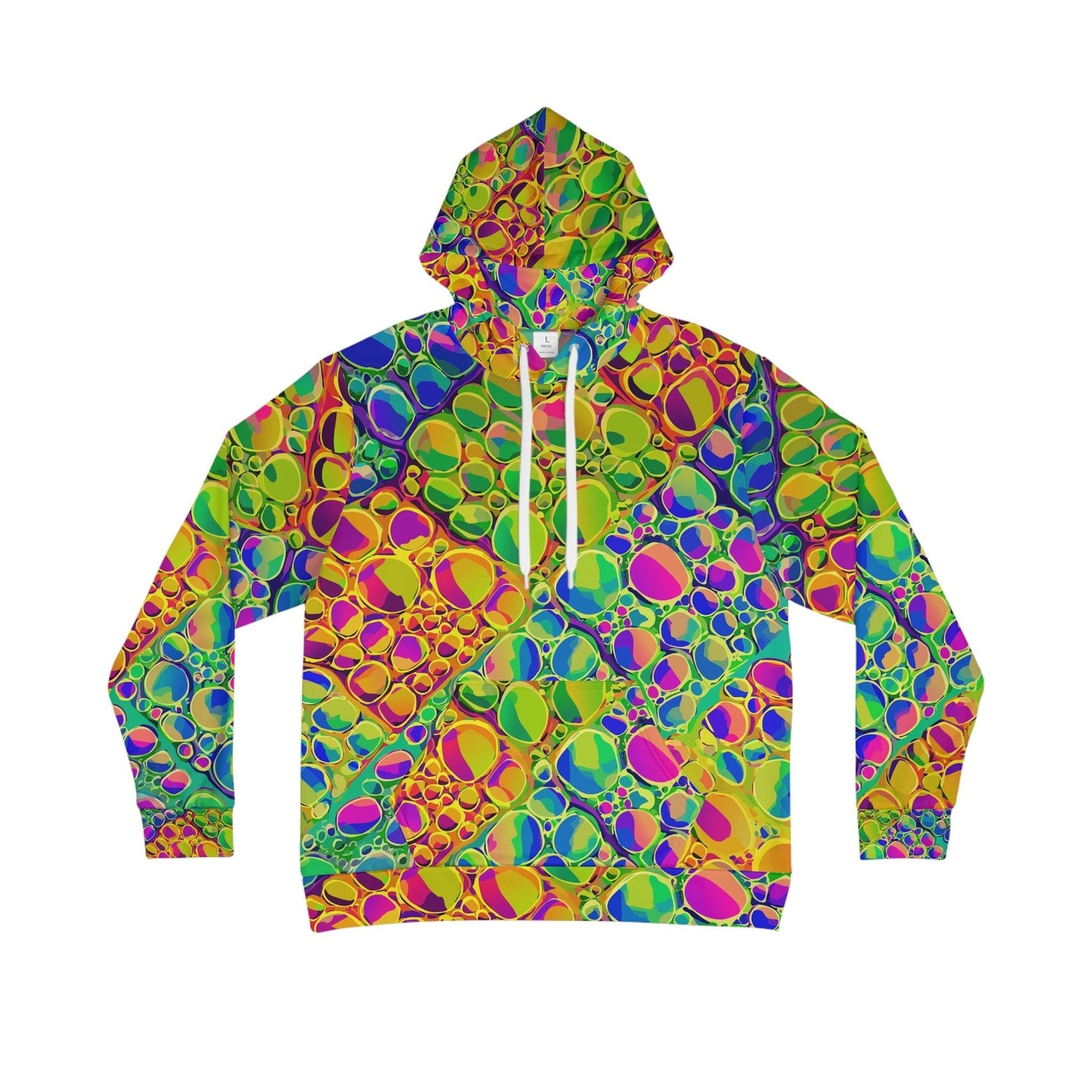Neon Cellular Activity AOP Hoodie – Digital Acrylic Pour Streetwear