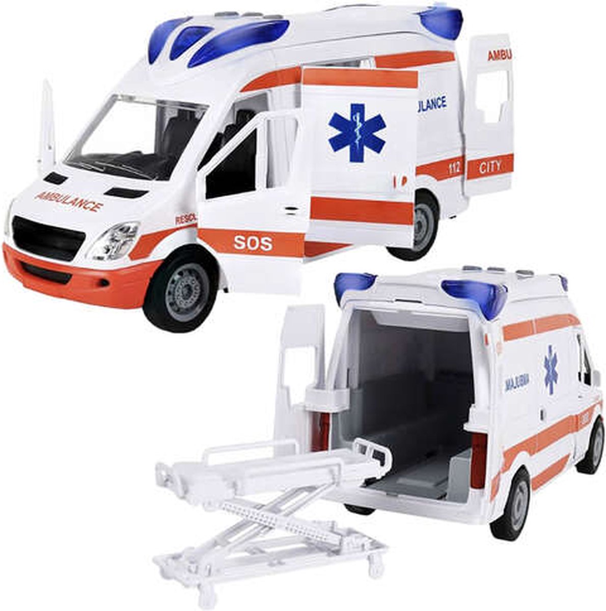 Toys Amsterdam Ambulance Junior 27 Cm Wit 2-delig