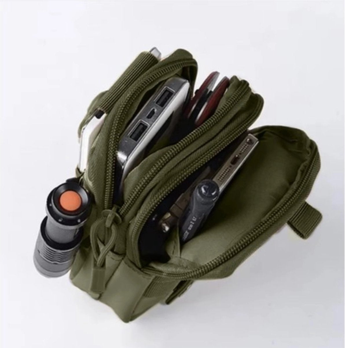 Trizand tactische heuptas - Olijfgroene heuptas met riem voor outdoor en survival