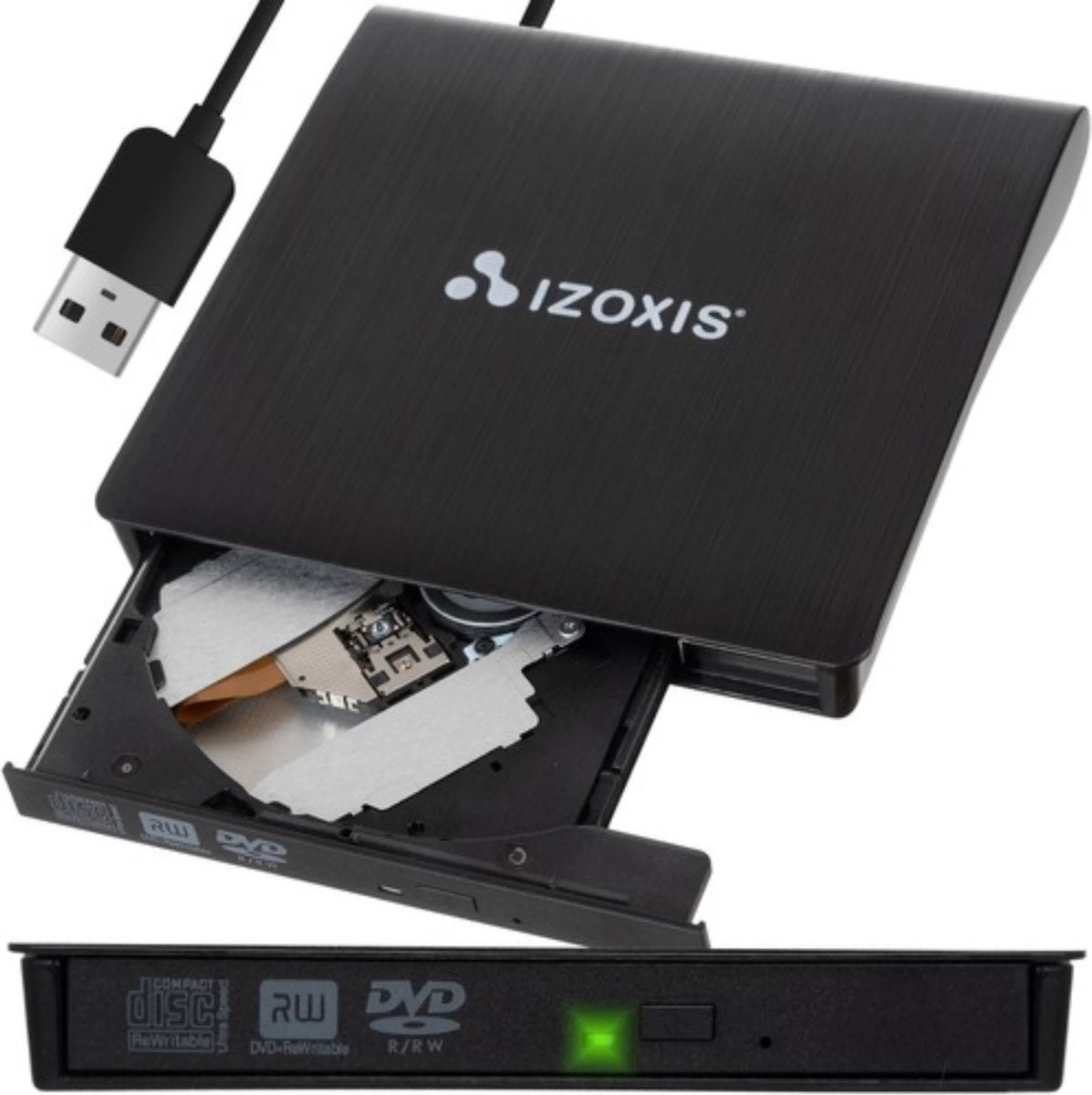 Izoxis CD/DVD Brander Extern – Plug & Play – Voor Windows en Mac