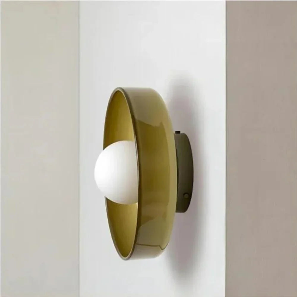 Scandinavian Glass Disc Ceiling Light With Flush Mount Design