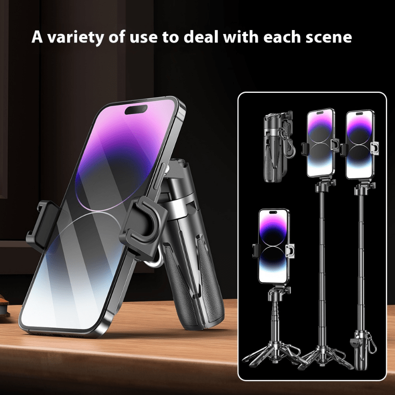 Wireless Selfie Stick with Handle Assistant, 3-in-1 Extendable Phone Holder - HMTA0M2