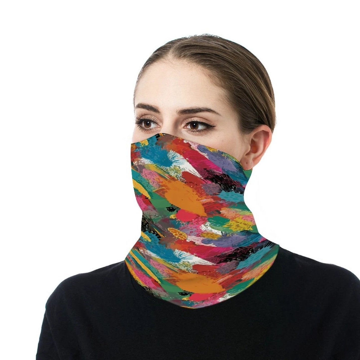 Paint Storm — Abstract Expressionist Brushstroke Festival Headband | Multipurpose Neck Gaiter Wrap