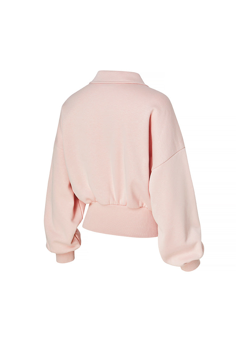 Fine Cotton Open Collar Sweatshirt