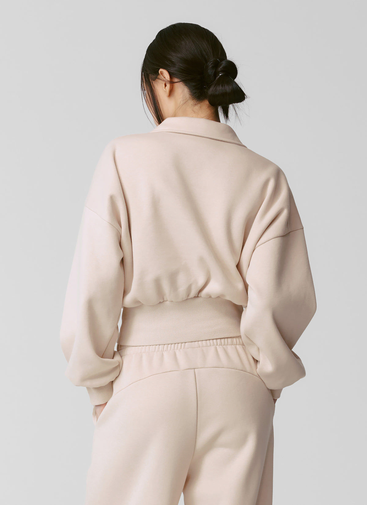 Fine Cotton Open Collar Sweatshirt