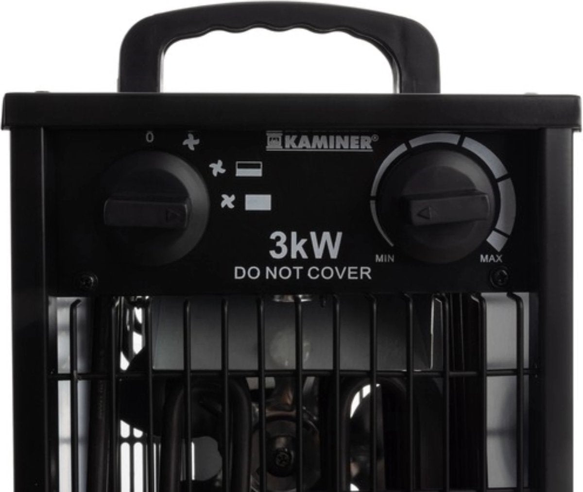 Kaminer Elektrische Heater 3kW - Krachtige Ventilatorkachel met Thermostaat en Oververhittingsbeveiliging