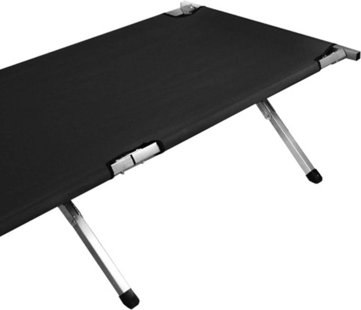 Veldbed 1 Persoon - Stretcher - Kampeerbed - Vouwbed - Campingbed Volwassenen - Opvouwbaar Bed - Reisbed - 110kg - Zwart