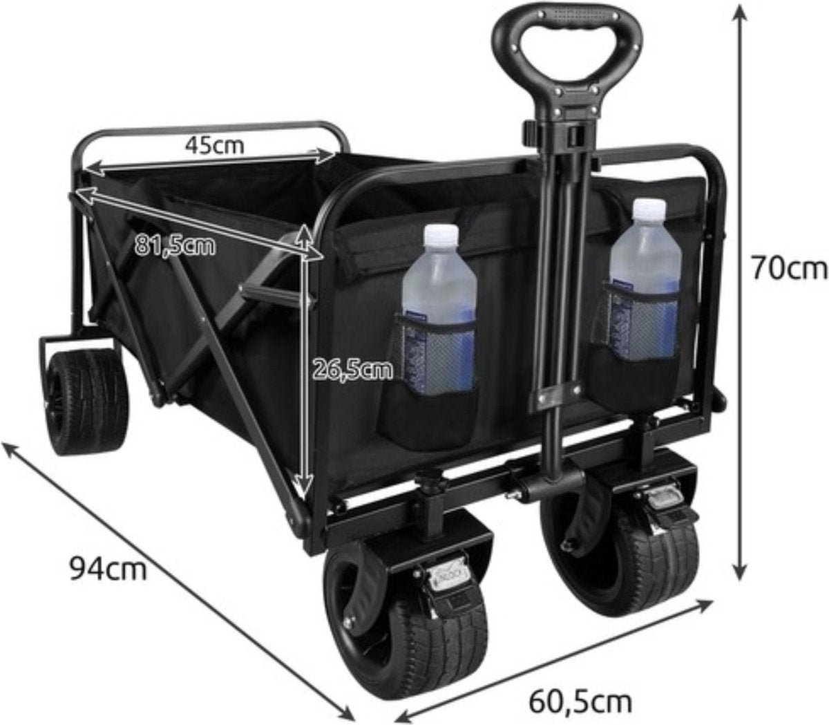 Gardlov Opvouwbare Transportkar - 100 kg Draagkracht, Draaibare Wiele
