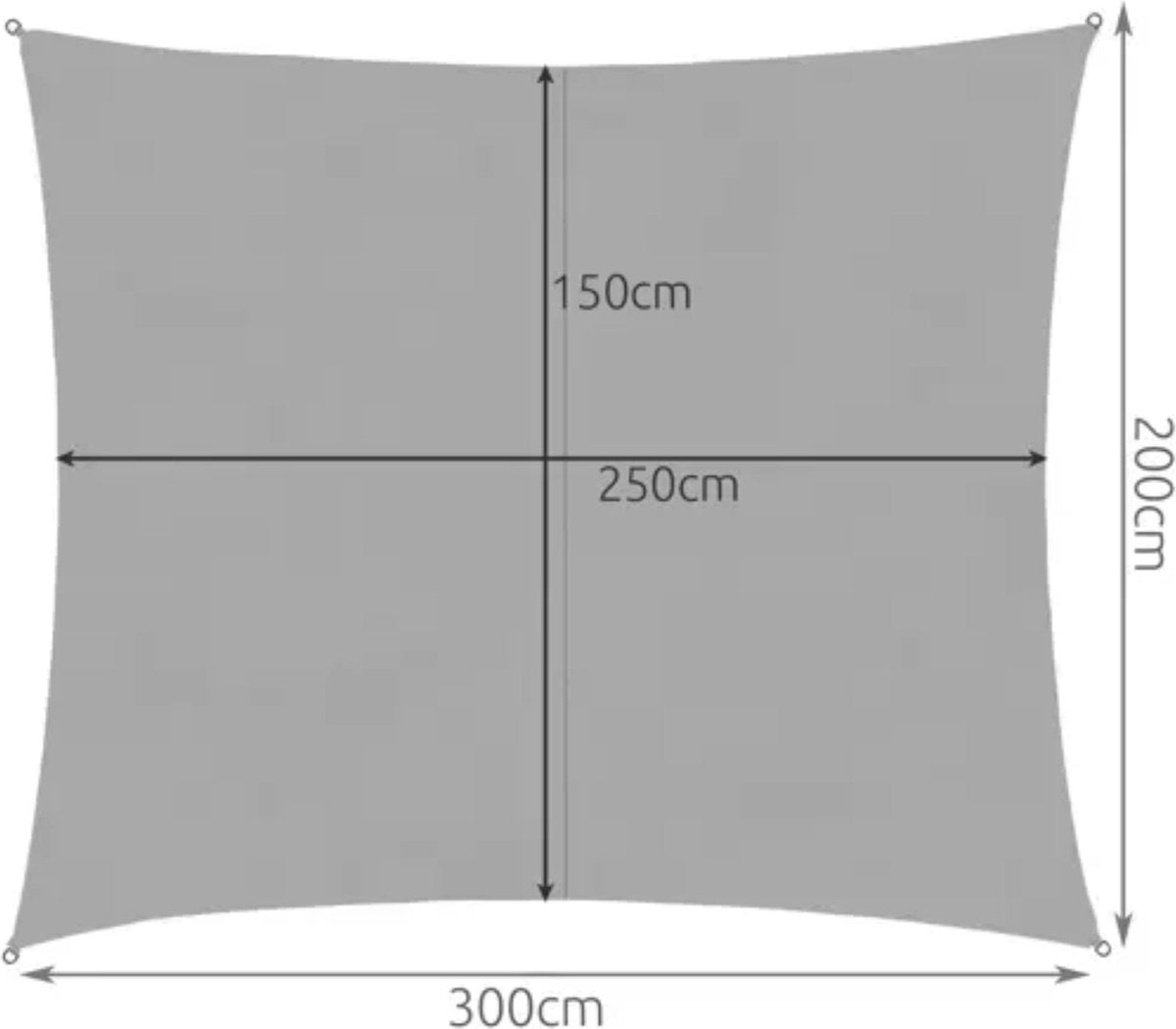Gardlov Grijs Zonneschermzeil 3x2m - Compact en Effectief tegen UV-stralen
