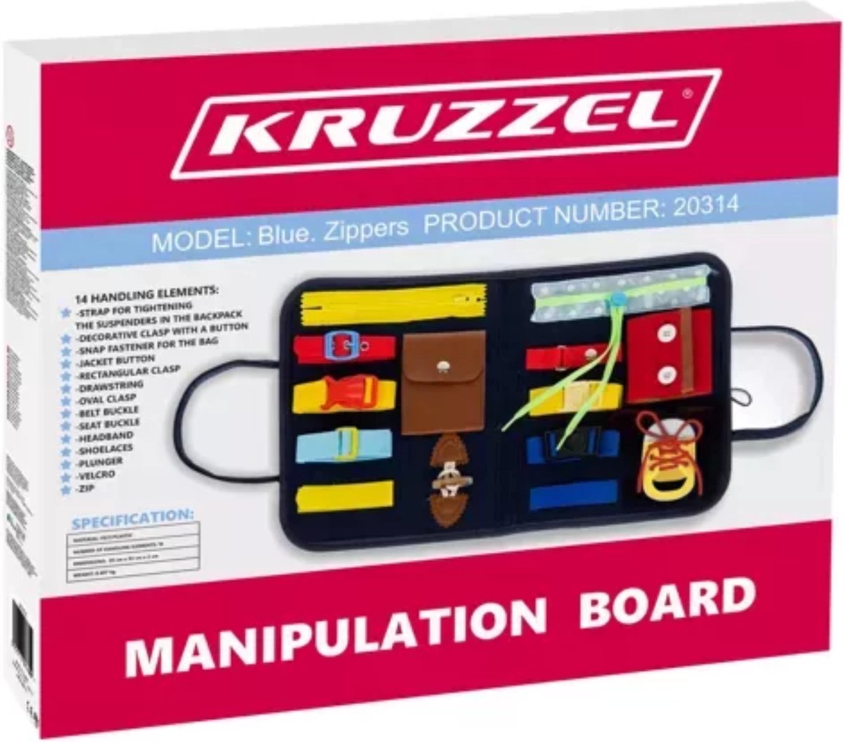 Kruzzel Manipulatief Bord in Tasje: Spelend Leren voor Jonge Ontdekkers!