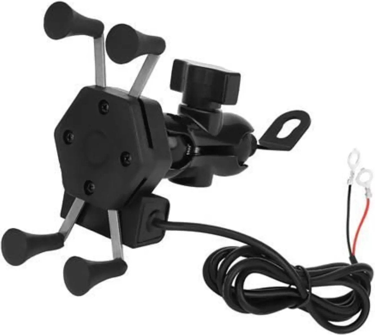 Motorfiets Telefoonhouder - Scooter Telefoonhouder - Mobiele Telefoon Houder Met USB Oplader Voor Op de Motor - Voor op de Brommer - Voor op de Scooter - GPS - Telefoonhouder Motorfiets Motorlader 3D 8685