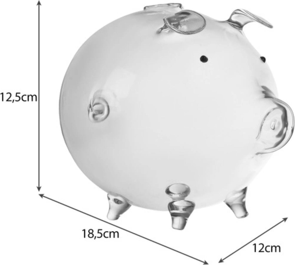 Glazen Spaarvarken - voor volwassenen en kleine kinderen - Groot - Spaarvarken Spaarpot - Glas - Hoge Kwaliteit - Cadeau