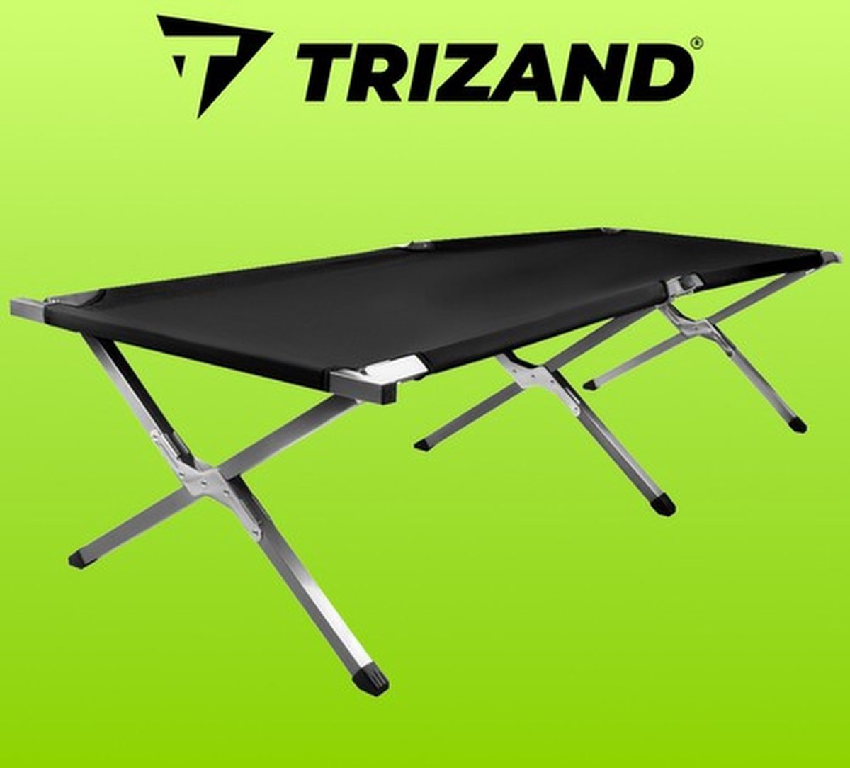 Veldbed 1 Persoon - Stretcher - Kampeerbed - Vouwbed - Campingbed Volwassenen - Opvouwbaar Bed - Reisbed - 110kg - Zwart