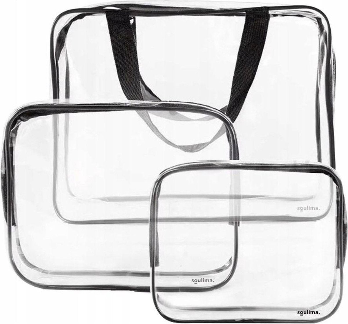 Beautylushh Doorzichtige Toilettas Set voor Toiletartikelen – Transparante Travel Organizer Bag 3-Pack