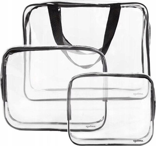 Beautylushh Doorzichtige Toilettas Set voor Toiletartikelen – Transparante Travel Organizer Bag 3-Pack