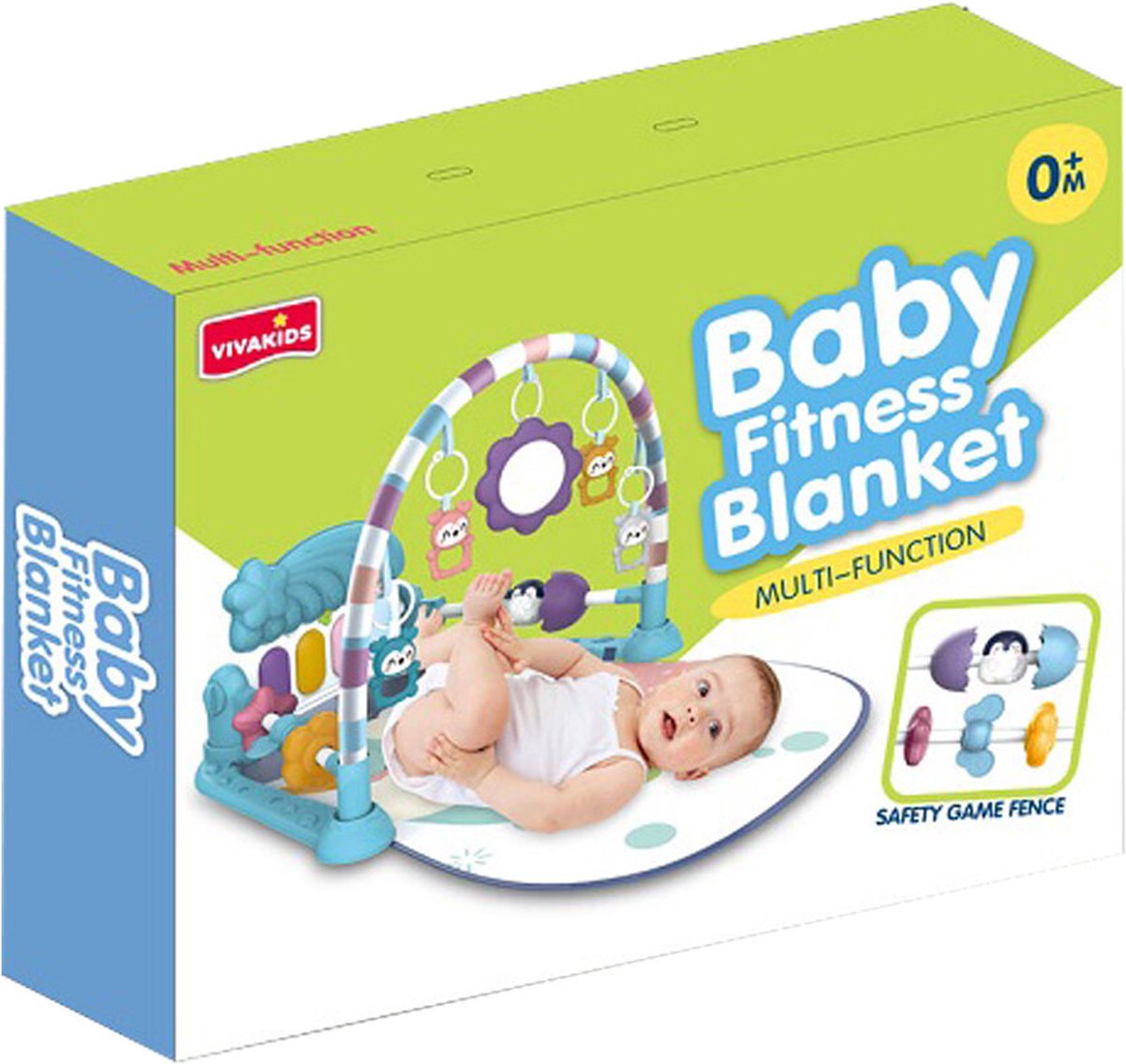 Baby fitness deken - Baby speelmat & Piano - Baby gymtapijt incl. speeltjes - VivaKids