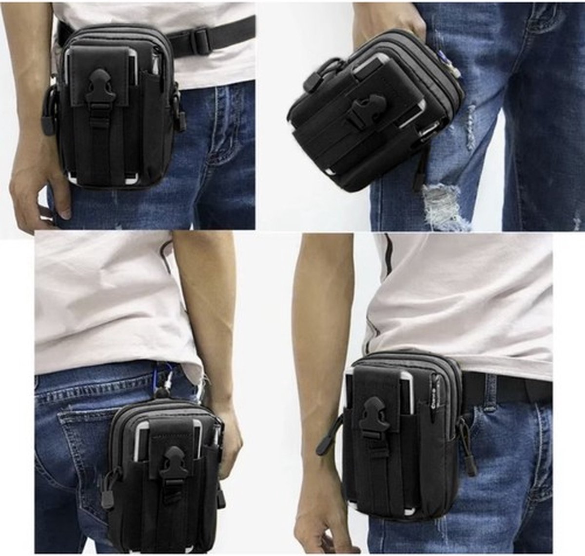 Tactische Reis Heuptas + Tactical Riem - Zwart