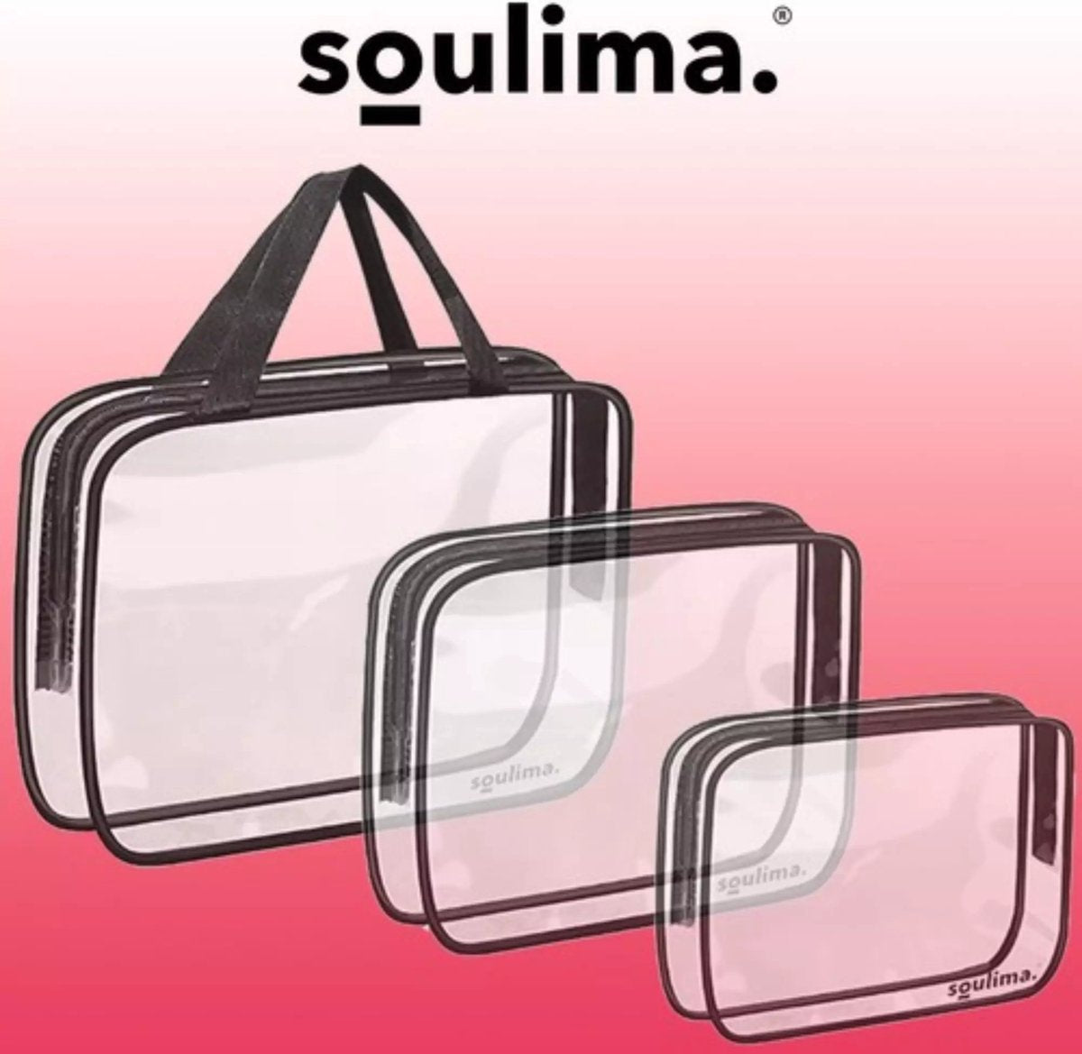 Beautylushh Doorzichtige Toilettas Set voor Toiletartikelen – Transparante Travel Organizer Bag 3-Pack