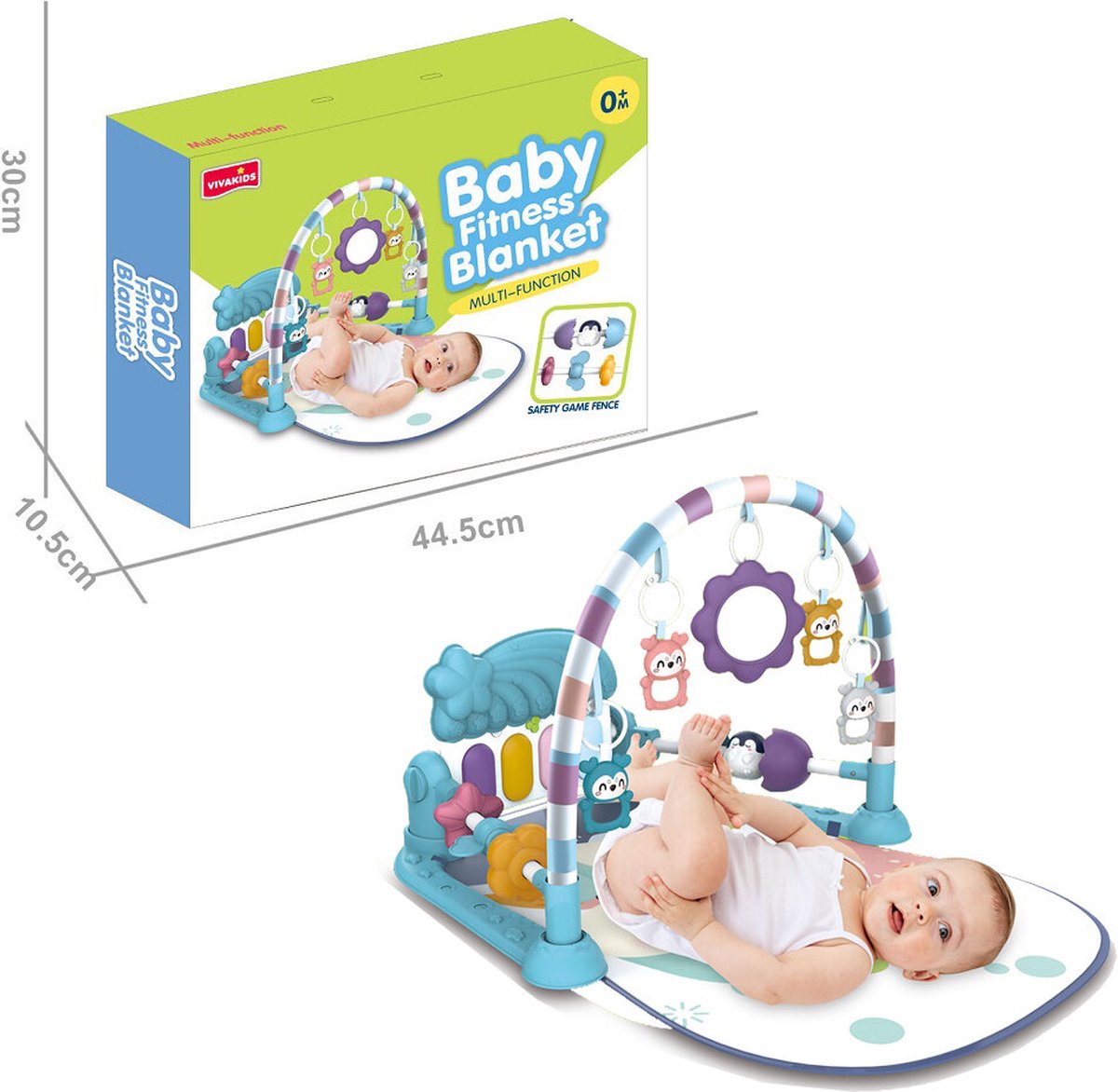 Baby fitness deken - Baby speelmat & Piano - Baby gymtapijt incl. speeltjes - VivaKids