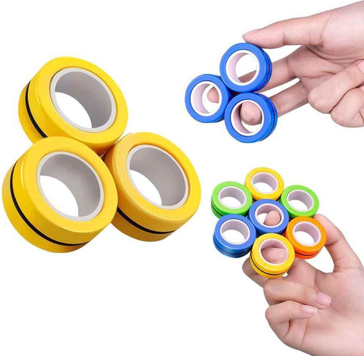 Fidget - Magnetische ringen - Geel