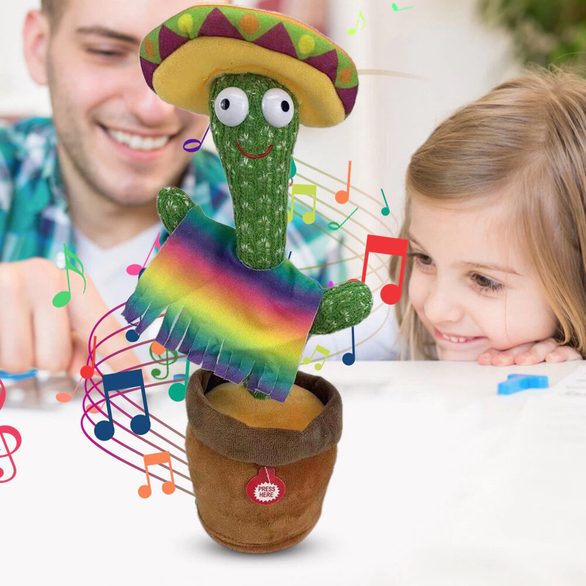 Oplaadbare Dansende Cactus Met 120 TikTok Liedjes Incl. USB - Pratende Cactus - Dancing Cactus - Cactus Speelgoed