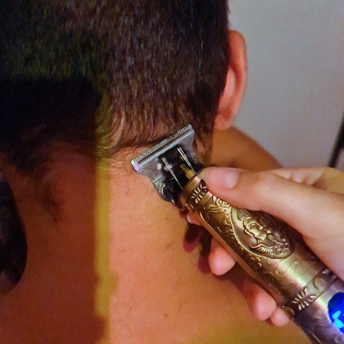 Soulima barber old school design haar en baard trimmer - Barber - Kapsalon - Vintage design - Goudkleurig