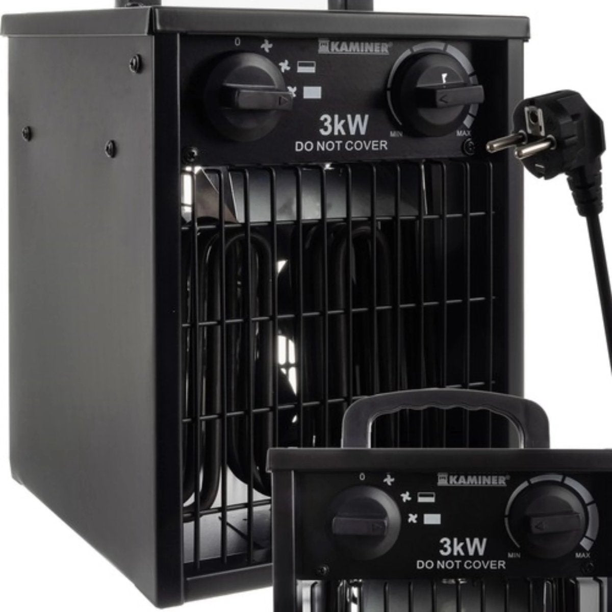 Kaminer Elektrische Heater 3kW - Krachtige Ventilatorkachel met Thermostaat en Oververhittingsbeveiliging