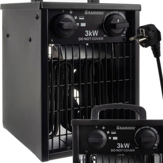 Kaminer Elektrische Heater 3kW - Krachtige Ventilatorkachel met Thermostaat en Oververhittingsbeveiliging