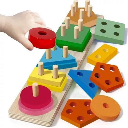 Houten Sorteerspel Puzzel - Pegboard