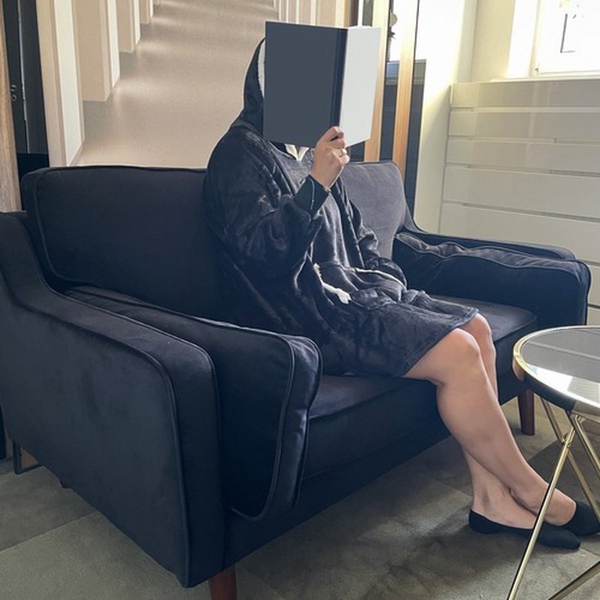 Sweatshirt XXL - Hoodie Deken - Oversized Hoodie Draagbare Deken - Super Zacht Warm en Comfortabel - Premium Kwaliteit Materiaal - Uniseks - Voor Volwassenen en Kinderen - Zorgeloos Wassen - Zwart