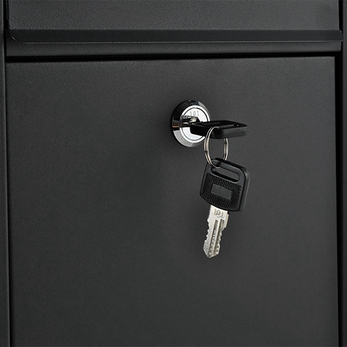 brievenbus zwart - 2 sleutels - met bevestigingsklep