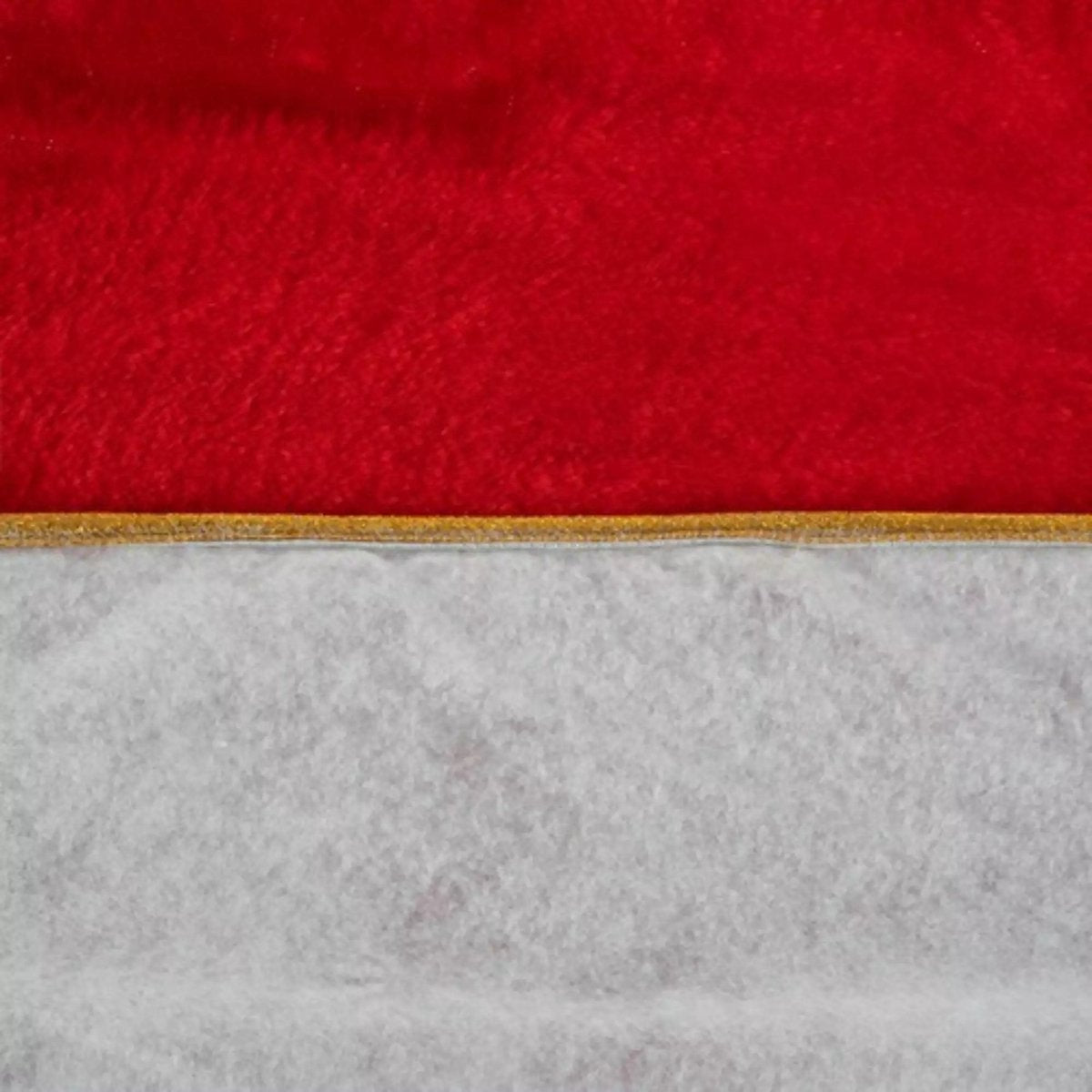 Ruhhy Kerstboommat 90cm met Gouden Binding - Elegante Rode en Witte Decoratie