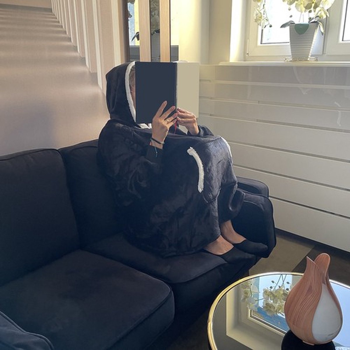 Sweatshirt XXL - Hoodie Deken - Oversized Hoodie Draagbare Deken - Super Zacht Warm en Comfortabel - Premium Kwaliteit Materiaal - Uniseks - Voor Volwassenen en Kinderen - Zorgeloos Wassen - Zwart