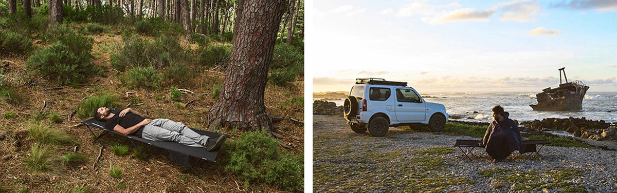 Veldbed 1 Persoon - Stretcher - Kampeerbed - Vouwbed - Campingbed Volwassenen - Opvouwbaar Bed - Reisbed - 110kg - Zwart