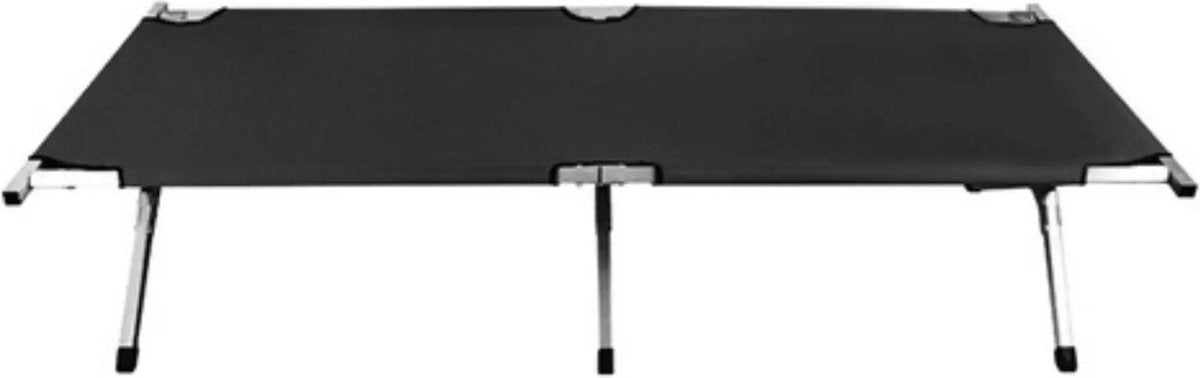 Veldbed 1 Persoon - Stretcher - Kampeerbed - Vouwbed - Campingbed Volwassenen - Opvouwbaar Bed - Reisbed - 110kg - Zwart