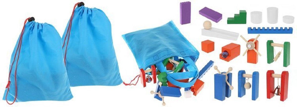 Extra Grote Domino Set van Hout - 1131 Delig met 1080 Domino Stenen & 45 Elementen - Vloerspel - voor Kinderen en Volwassenen - Verjaardag Cadeau Jongens en Meisjes