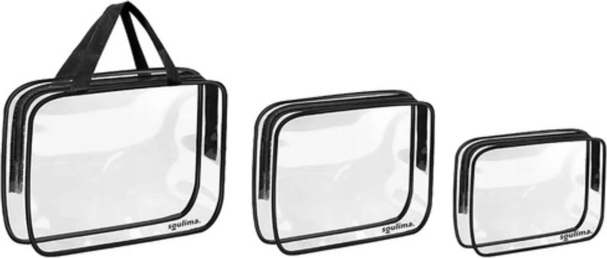 Beautylushh Doorzichtige Toilettas Set voor Toiletartikelen – Transparante Travel Organizer Bag 3-Pack