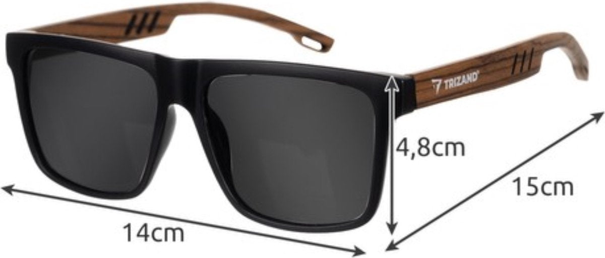 Trizand Uniseks Houten Pootjes Zonnebril met Polarisatie