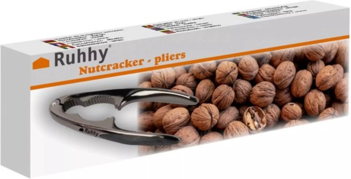 Ruhhy Stalen Notenkraker met Softgrip - Ideaal voor Walnoten & Hazelnoten