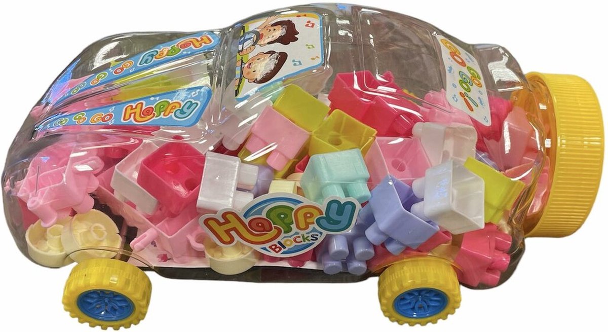 65 stuks Bouwblokjes in auto - blokjes speelgoed - blokken - blocks