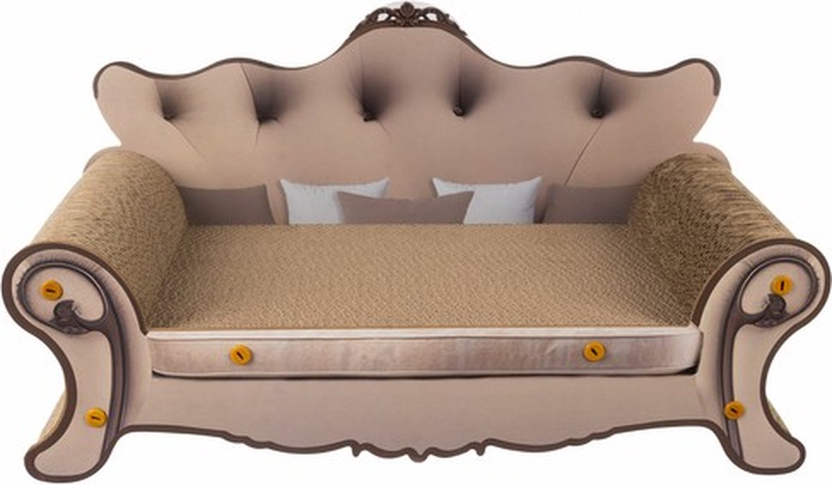 Purlov Krabpaal Sofa – Luxe Krabmeubel Sofa voor Katten – MDF en Karton