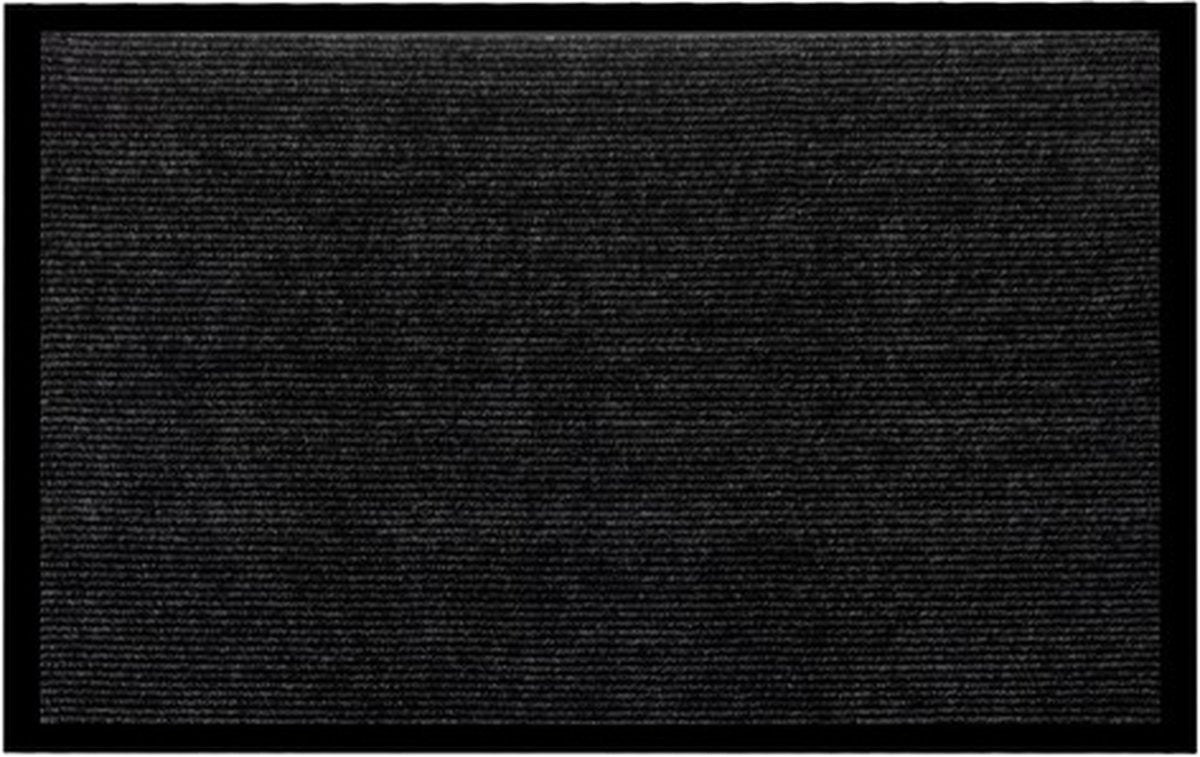 Deurmat 60X90 cm - Droogloopmat binnen en buiten - Antislip Deurmat - Deurtapijt- Kwalitatieve Binnenmat - Inloopmat - Deurmatten voor binnen - Deurmat Voordeur - Grijs Zwart