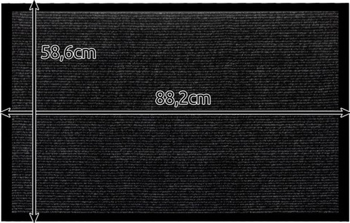 Ruhhy Deurmat 60X90 cm - Antislip en Veilig - Perfect voor Binnen en Buiten - Grijs Zwart