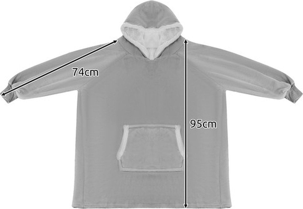 Sweatshirt XXL - Hoodie Deken - Oversized Hoodie Draagbare Deken - Super Zacht Warm en Comfortabel - Premium Kwaliteit Materiaal - Uniseks - Voor Volwassenen en Kinderen - Zorgeloos Wassen - Grijs