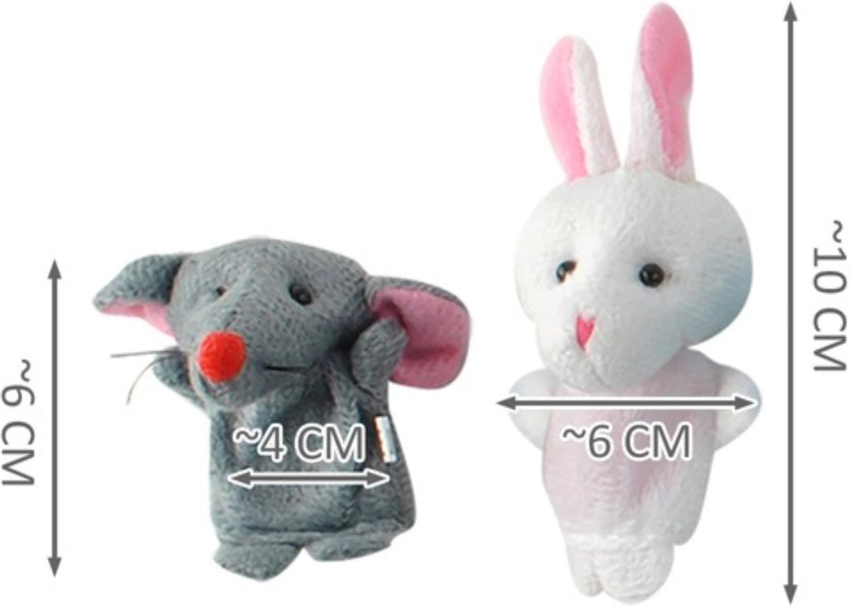 Kruzzel Handvaardigheid speelgoed - set van 10 dieren vingerpoppen