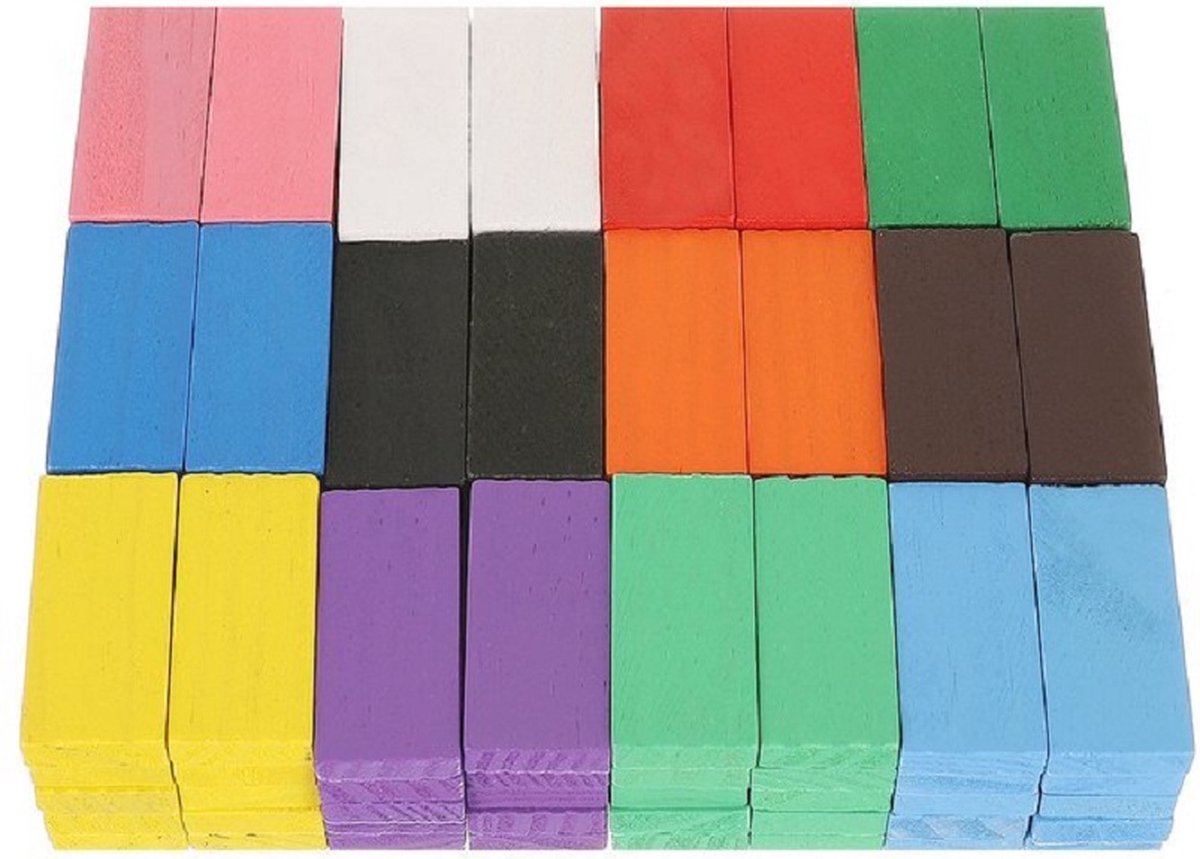 Extra Grote Domino Set van Hout - 1131 Delig met 1080 Domino Stenen & 45 Elementen - Vloerspel - voor Kinderen en Volwassenen - Verjaardag Cadeau Jongens en Meisjes