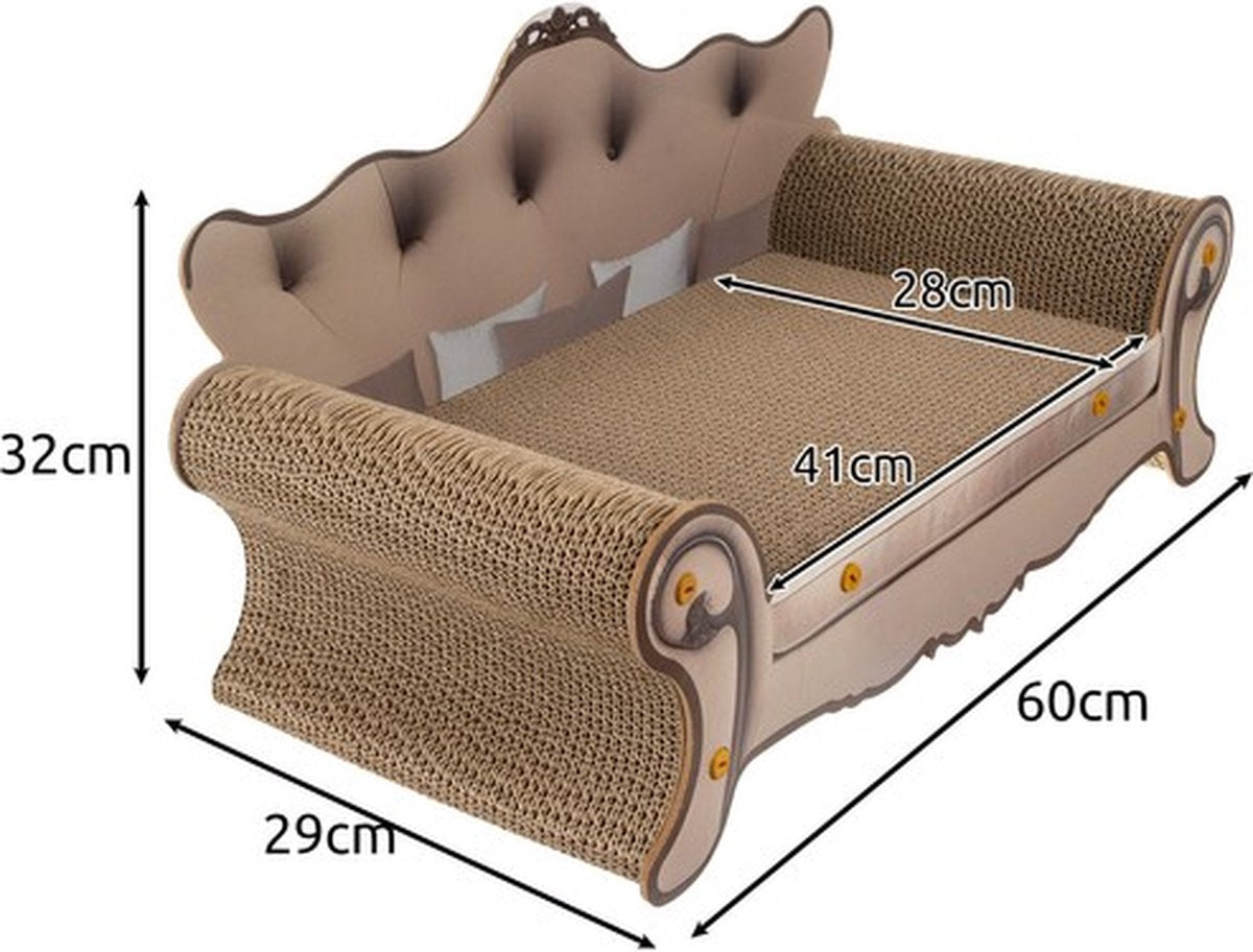 Purlov Krabpaal Sofa – Luxe Krabmeubel Sofa voor Katten – MDF en Karton