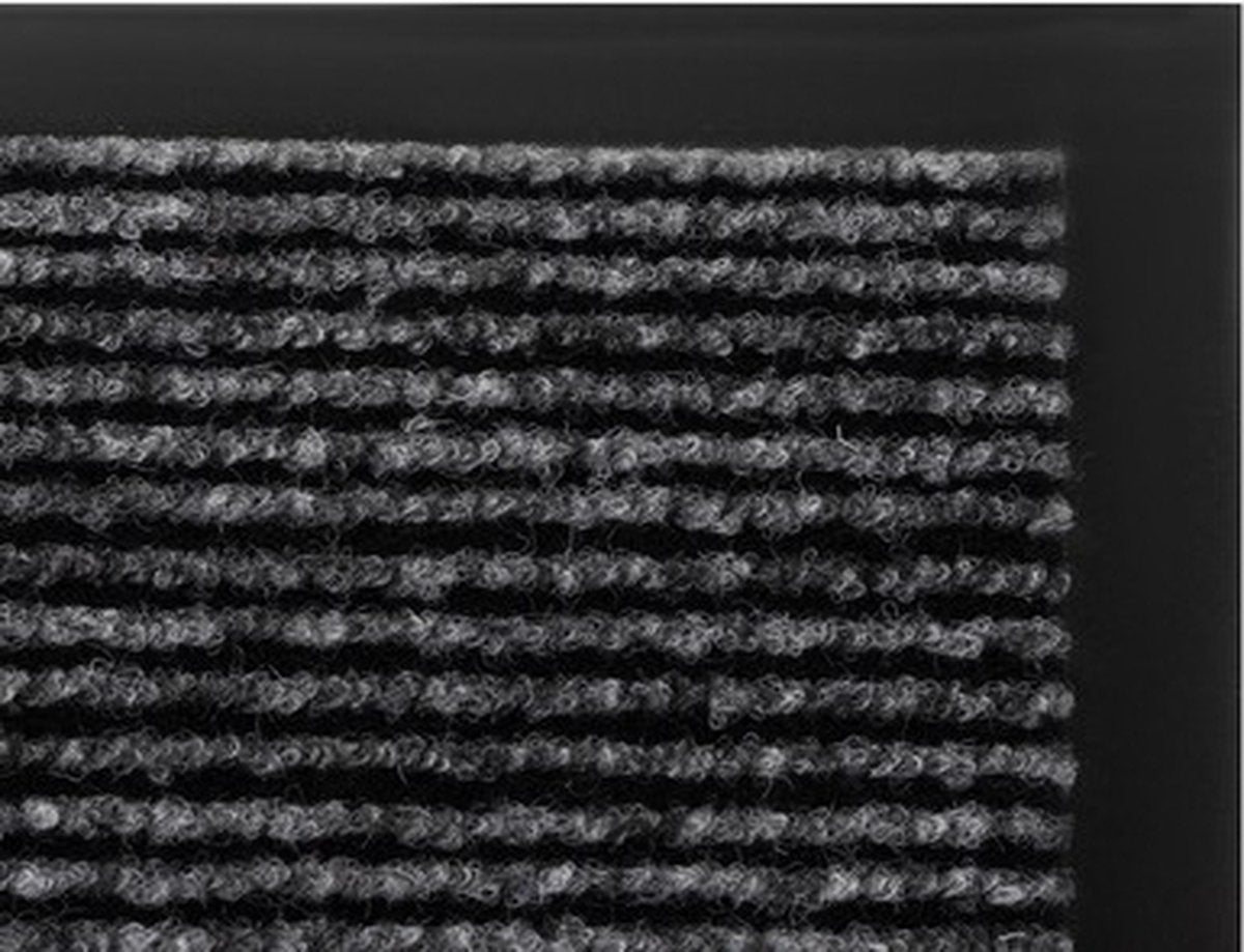 Deurmat 60X90 cm - Droogloopmat binnen en buiten - Antislip Deurmat - Deurtapijt- Kwalitatieve Binnenmat - Inloopmat - Deurmatten voor binnen - Deurmat Voordeur - Grijs Zwart